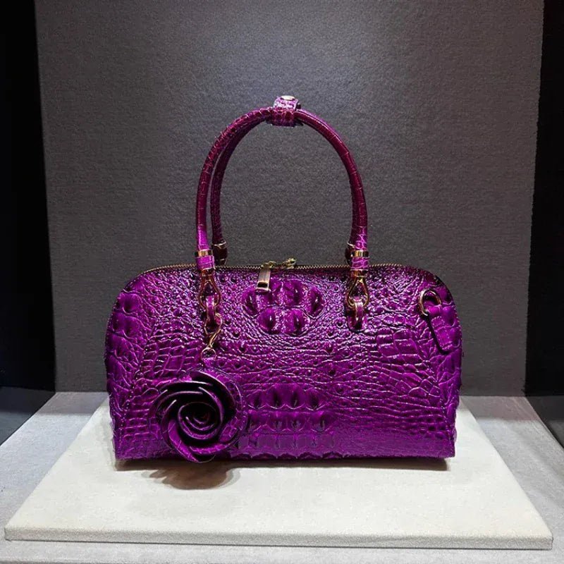 Leather Crocodile Pattern Handbag New Fashion Shoulder Large Capacity Crocodile Pillow Bags for Women Bolso Marca Lujo - SN Wigs & More