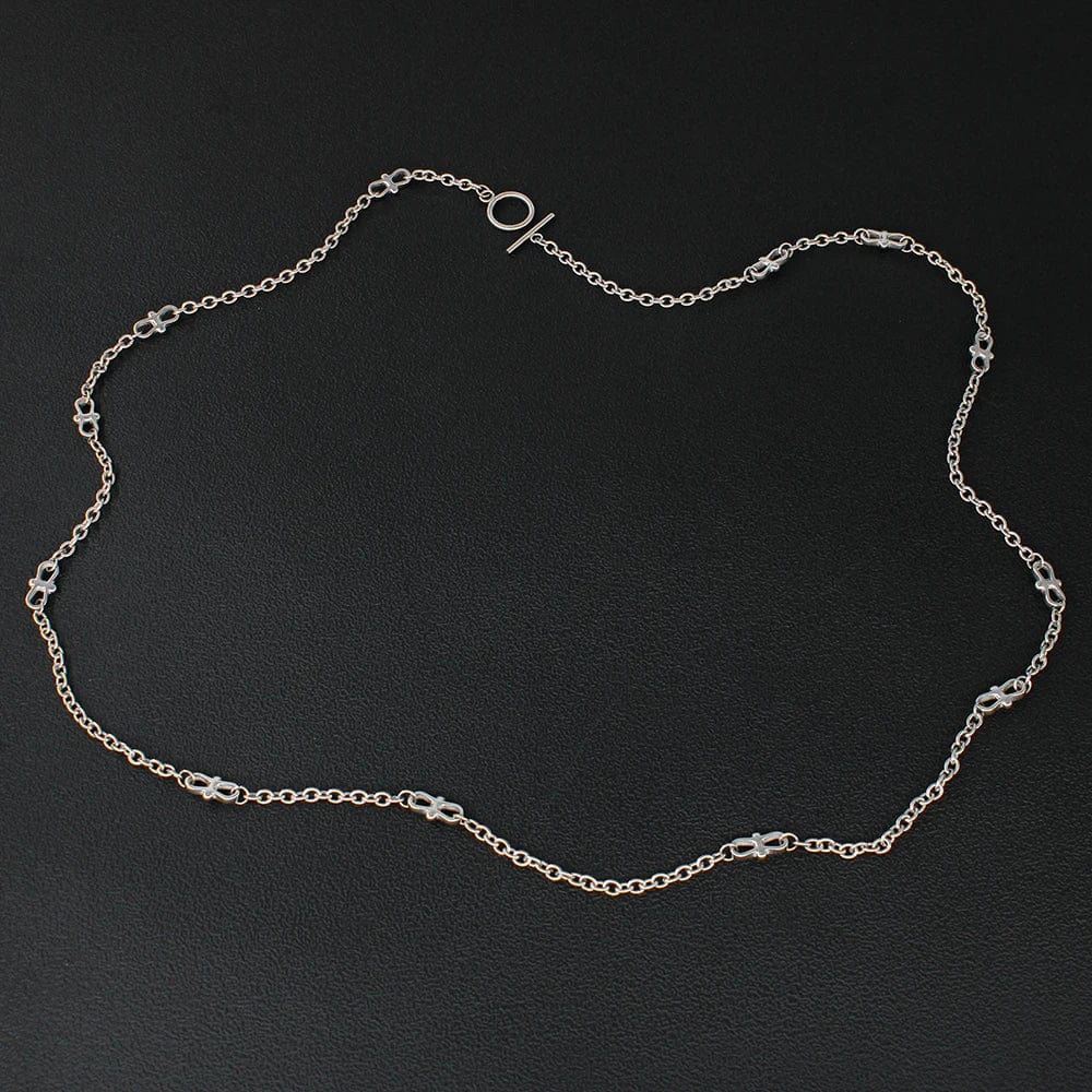 length 89cm / Steel FANJIN Fashion long chain stainless steel necklace wrapped bracelets sweater chains necklaces jewelry