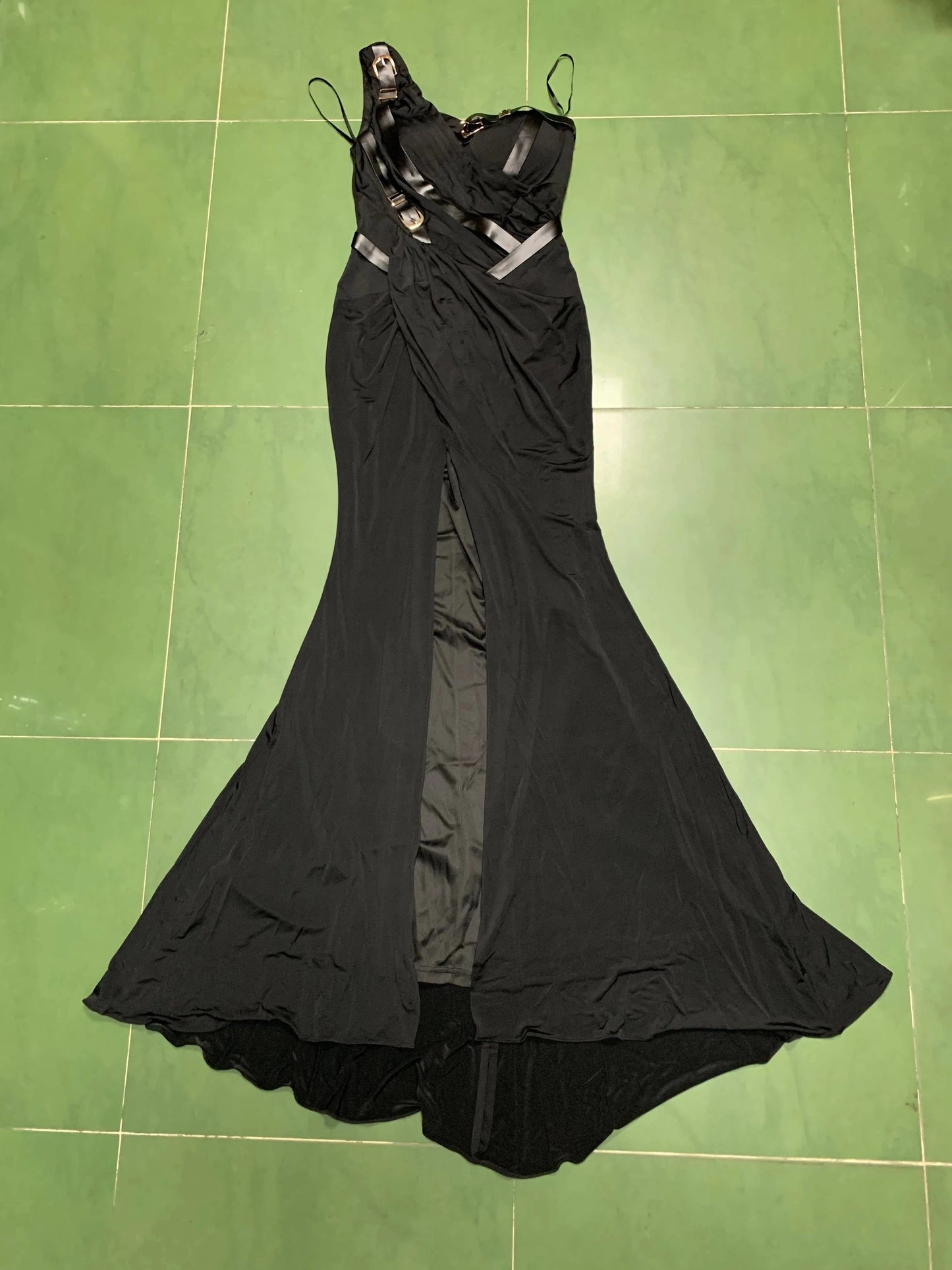 LF318 Luxury One Shoulder Sleeveless Black Mermaid Prom Dress Sexy Slit Ladies Long Party Wear Gowns Women Evening Dress