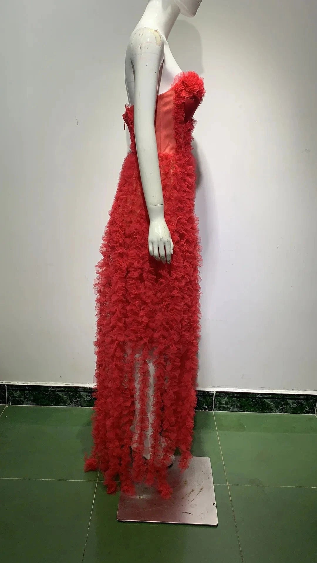 LF340 Red Wedding Dress Mori Strapless Party Dress One Shoulder Temperament Sexy Prom Evening Dresses