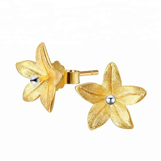 LFJA0009-Gold lotus fun Custom Silver Flower gold plated jewelry wholesale fine jewelry for women