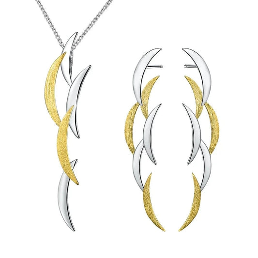 LFJS0067 Pure 925 Sterling Silver Jewelry earring and pendant necklace sets