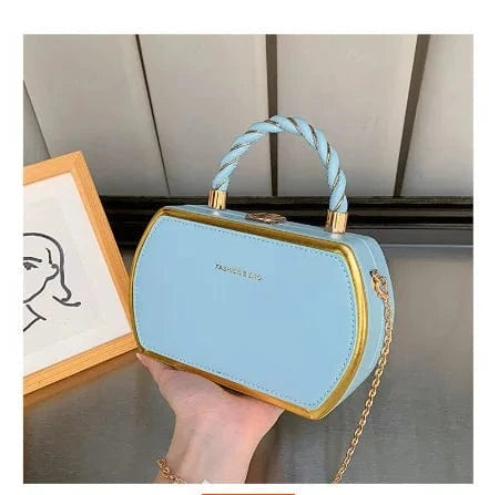 Light Blue Simple Designer Shoulder Bag High Quality PU Leather Chain Female Crossbody Bags Designer Handbags for Women Luxury 2023