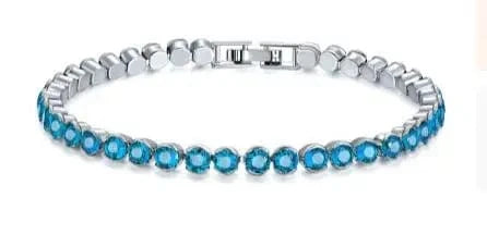 light blue stone RAKOL APCZB005 new design AAA cubic zircon round stone charm bracelets