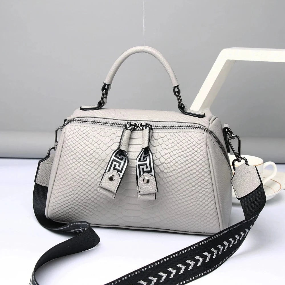 Light gray Designer Snakeskin Genuine Leather New Design Ladies Shoulder Hand Crossbody Bags Woman Cheap Price Handbags For Woman 2024