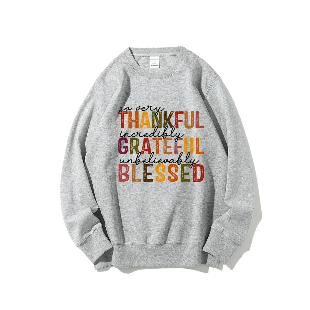 Light Grey / S Simple Letter Print Sweatshirt Crew Neck Jumper Unisex Street Casual Wear Long Sleeve Warm Autumn Top New 2024 Fashion