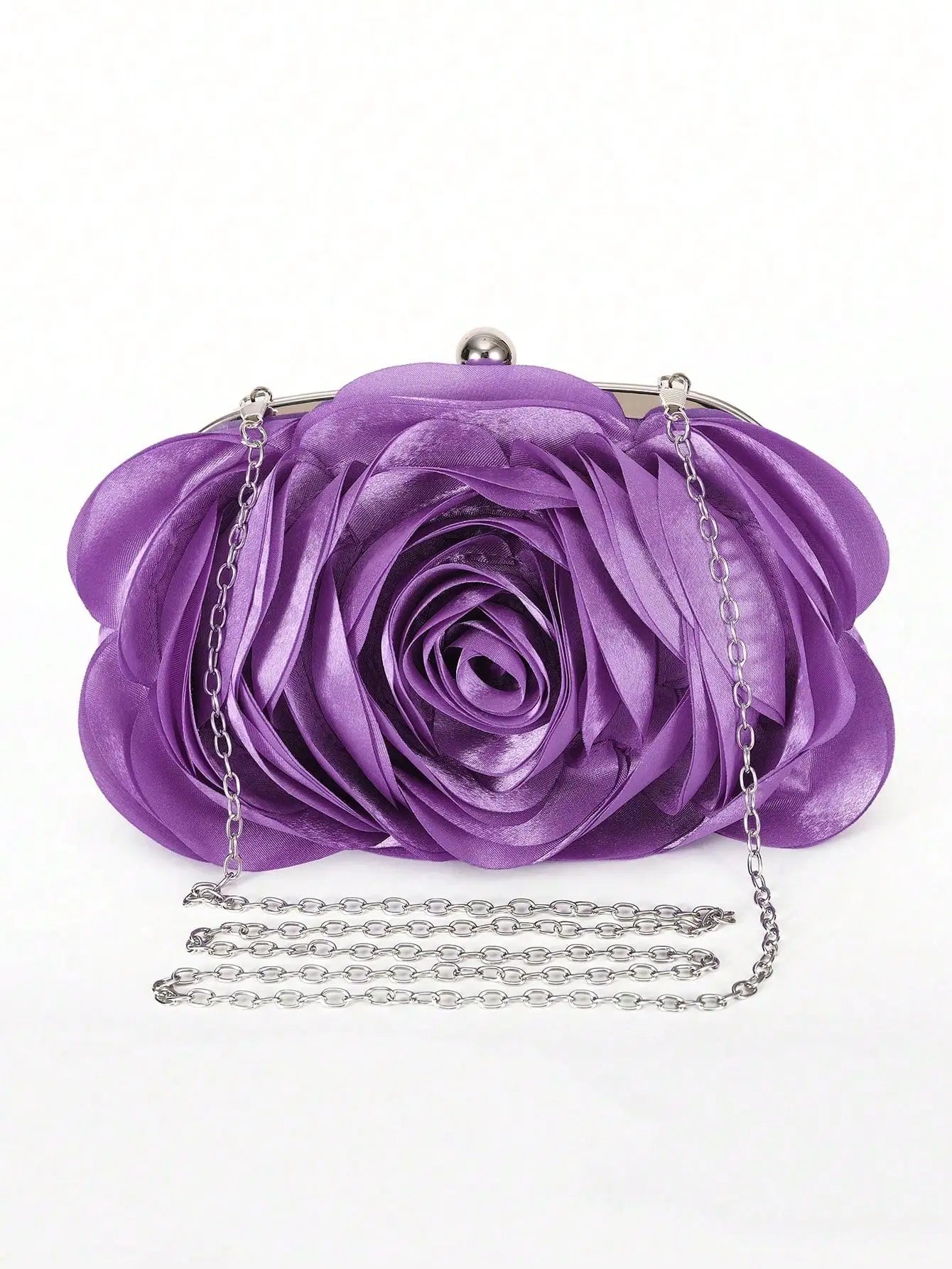Light Purple Hot Sale Evening Bag Flower Bride Small Purse Full Dress Party Handbag Wedding Wallet Women Floral Chain Lady Clutches EB034