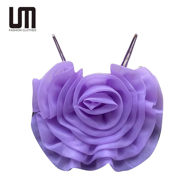 Liu Ming 2024 Hot Products Women's Sexy Party Flower Camisole Casual Short Suspender Vest Breathable Solid Pattern