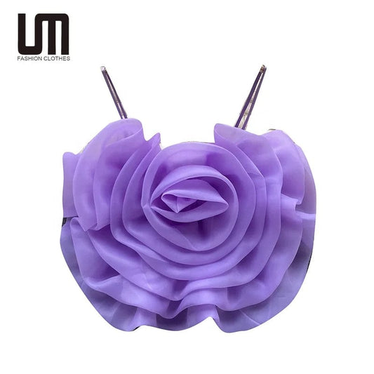 Liu Ming 2024 Hot Products Women's Sexy Party Flower Camisole Casual Short Suspender Vest Breathable Solid Pattern