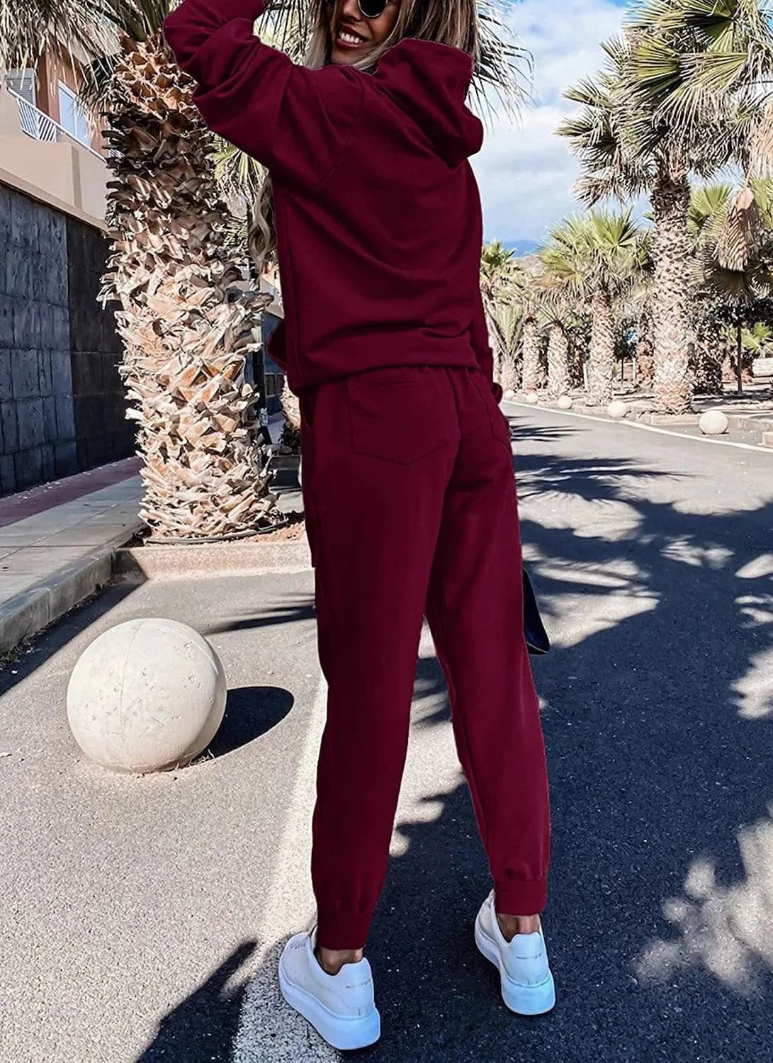 Liu Ming Autumn Winter Custom Logo 2024 Trends Women Pullover Two Piece Tracksuit Sweatshirts Casual Long Pants Set