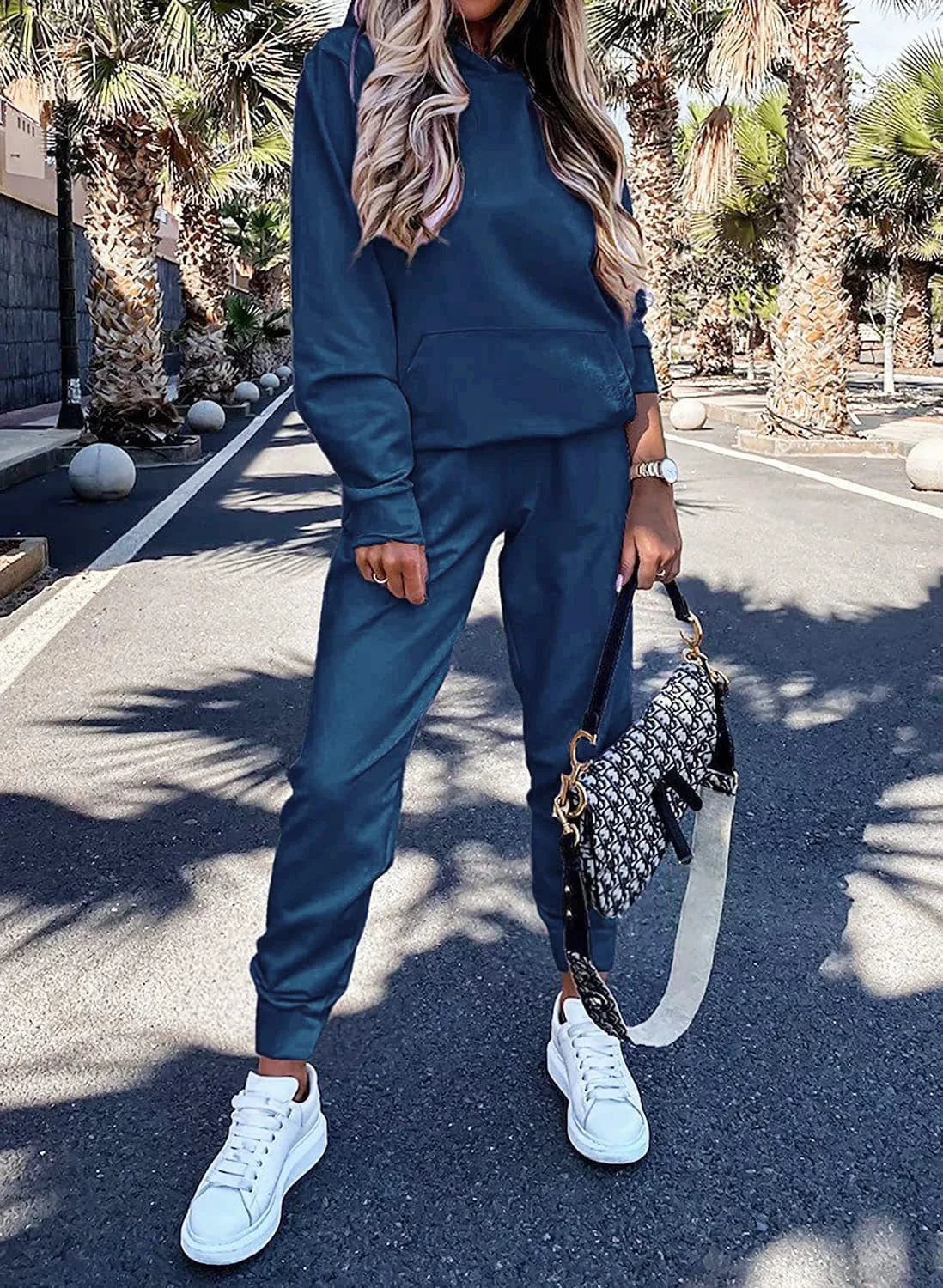 Liu Ming Autumn Winter Custom Logo 2024 Trends Women Pullover Two Piece Tracksuit Sweatshirts Casual Long Pants Set