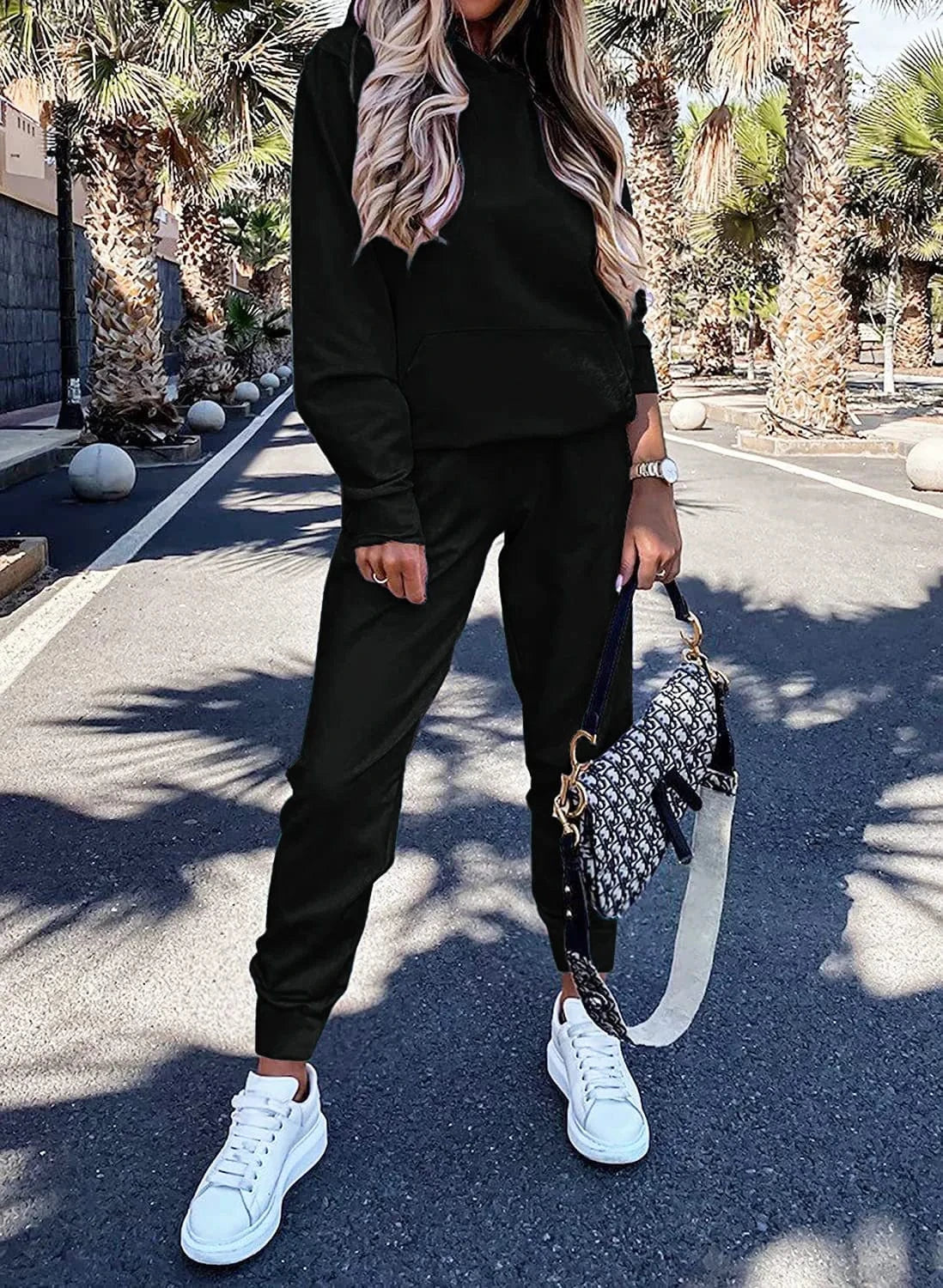 Liu Ming Autumn Winter Custom Logo 2024 Trends Women Pullover Two Piece Tracksuit Sweatshirts Casual Long Pants Set