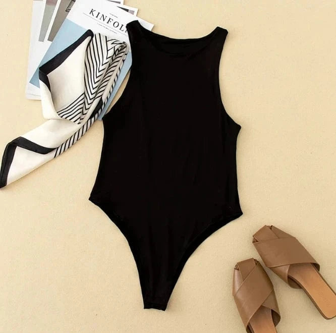 Liu Ming Custom Logo Printed 2024 Hot Products Women Casual Sexy Slim Bodysuit Solid Brand Suit Clothes Romper Jumpsuit