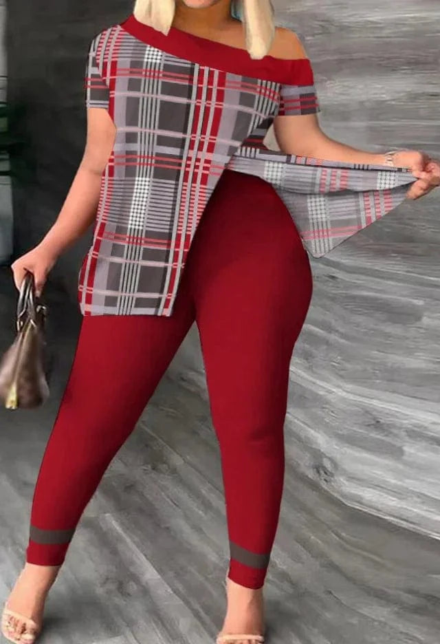 Liu Ming Custom Logo Wholesale Women Summer Two Pieces Casual Print Tops Pants Set