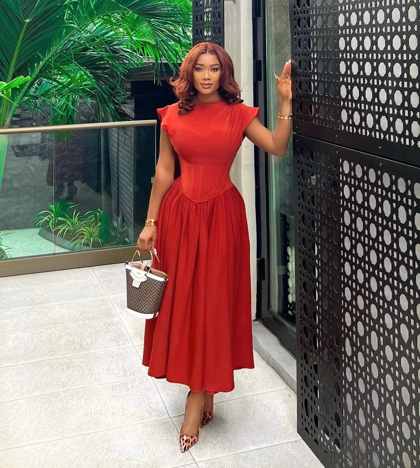 Liu Ming Elegant Fall Women 2024 New Casual High Waist Party Club A Line Long Dress