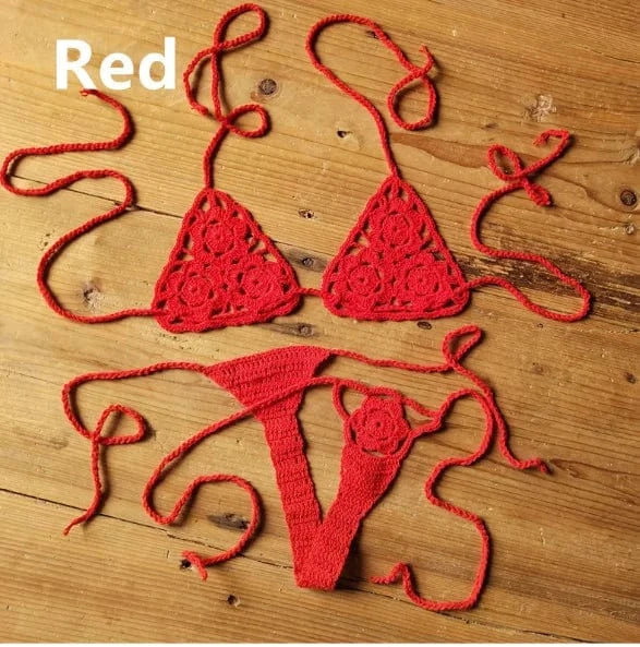 Liu Ming High Quality 2024 New Fashion Women Sexy Handmade Crochet Bikini G Thong String Beach Micro Swimwear Sets