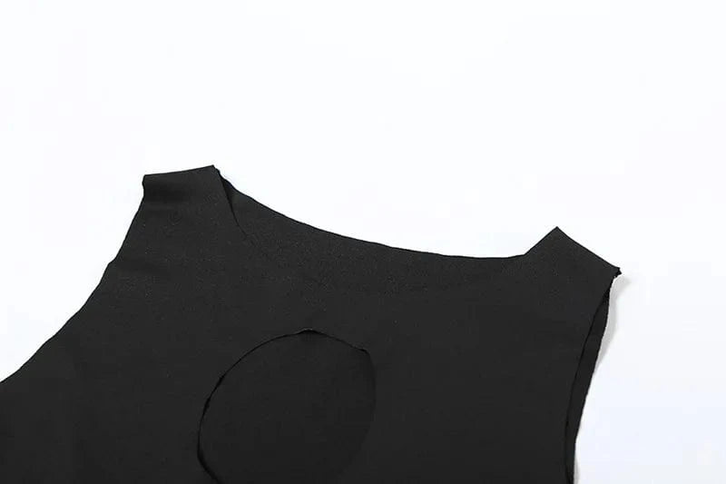 Liu Ming Hot Trending Products 2024 Women Clothes Sexy Cut Out Rhinestone Chain Club Outfits Elegant Boddycon Mini Dress