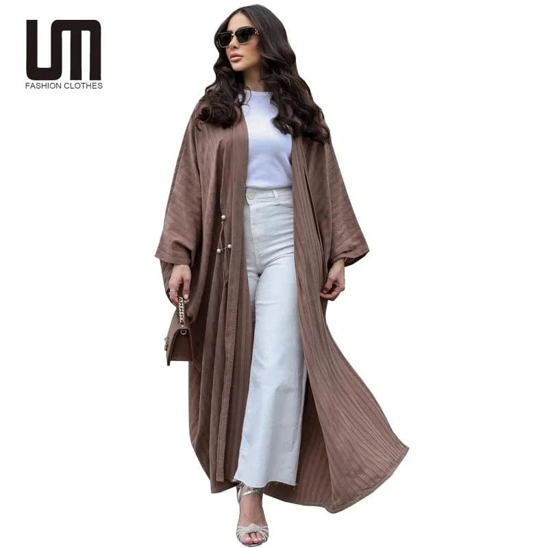 Liu Ming New Arrival 2024 Abaya Fashion Muslim Loose Cardigan Turkey Islamic Casual Clothes Women Robe