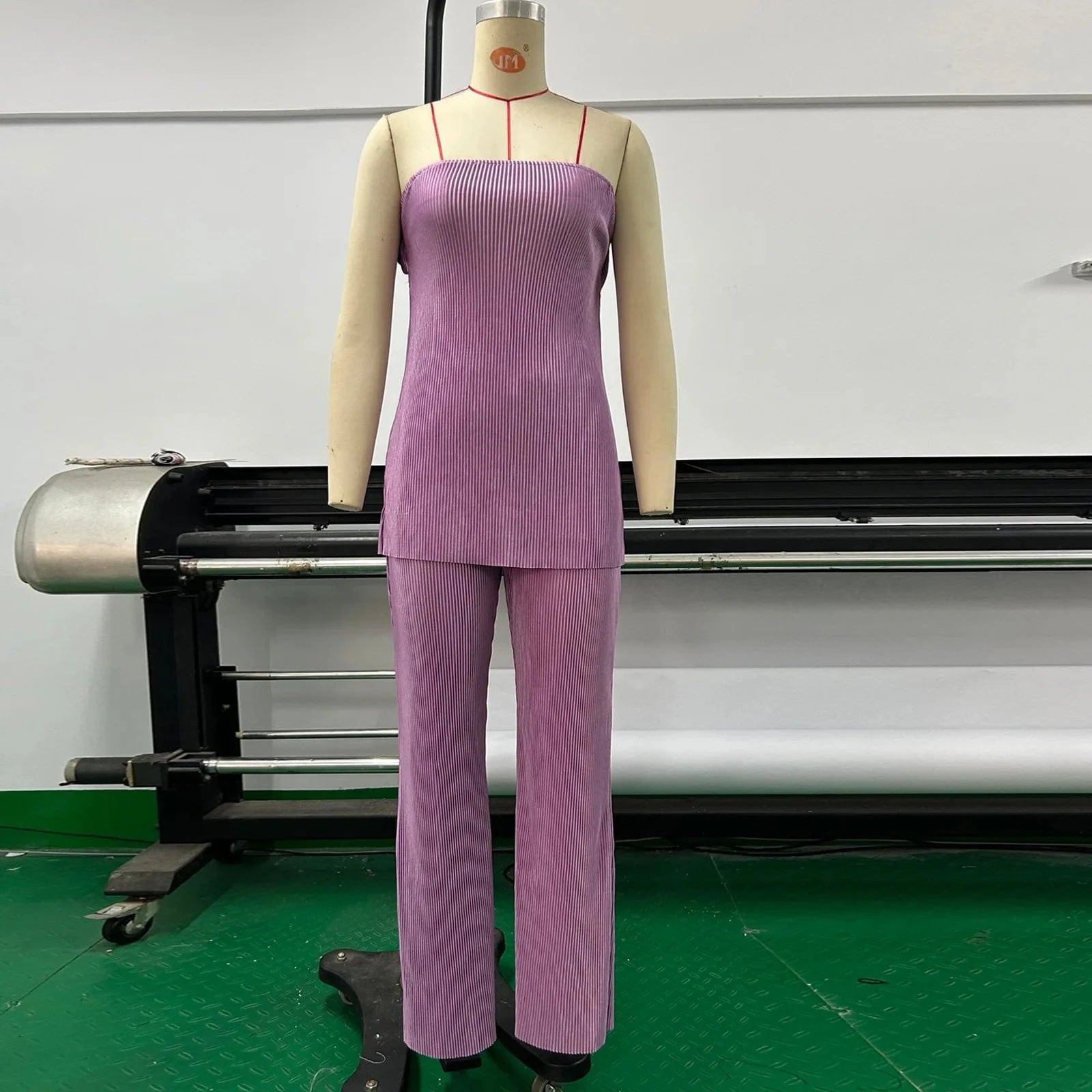 Liu Ming New Arrivals Products Women Summer Sexy Tube Top Solid Color Two Piece Elegant Long Trousers Set