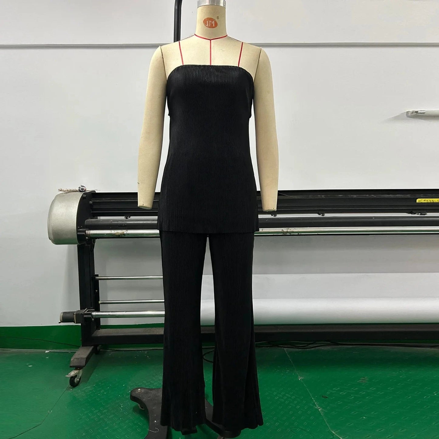 Liu Ming New Arrivals Products Women Summer Sexy Tube Top Solid Color Two Piece Elegant Long Trousers Set