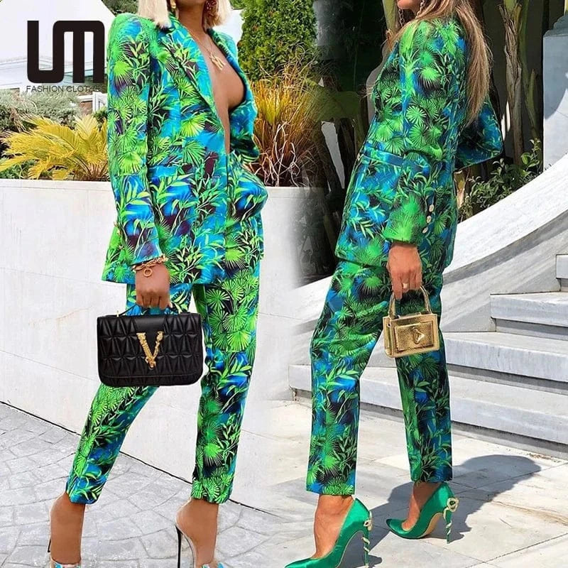Liu Ming Wholesale Fashion 2024 Casual Blazer And Pencil Pant Office Lady Suit Business Work Suits OL 2 Piece Set For Women