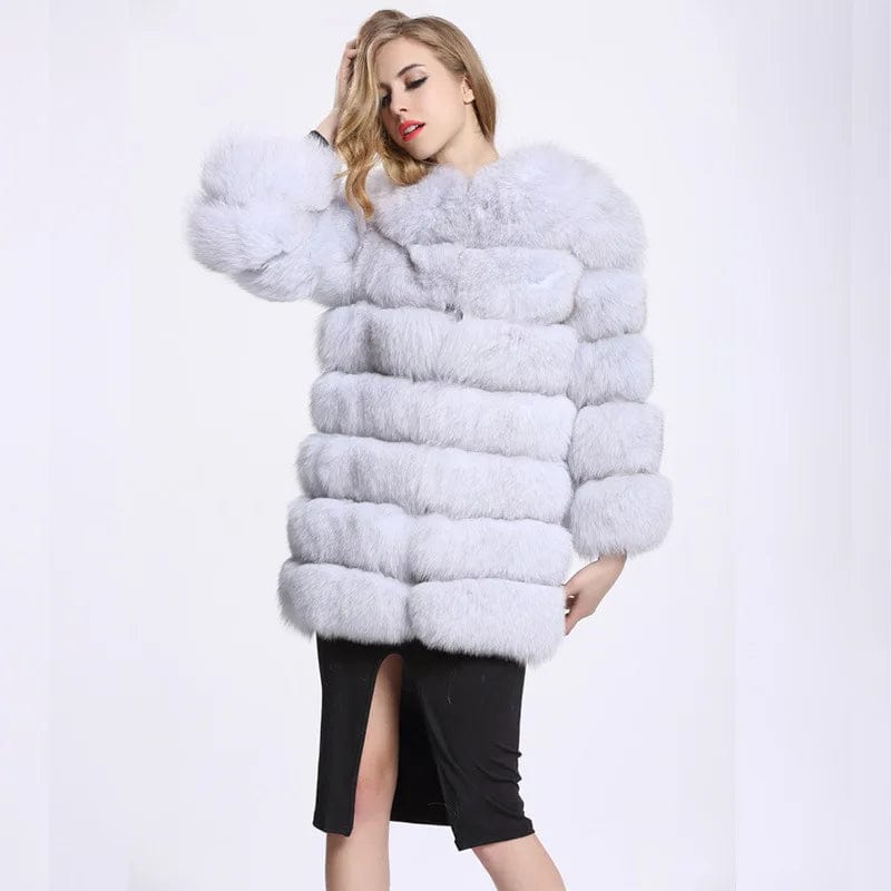Liu Ming Winter New Arrivals Women Warm Casual Faux Fur Cotton Padded Jacket Long Thick Coats