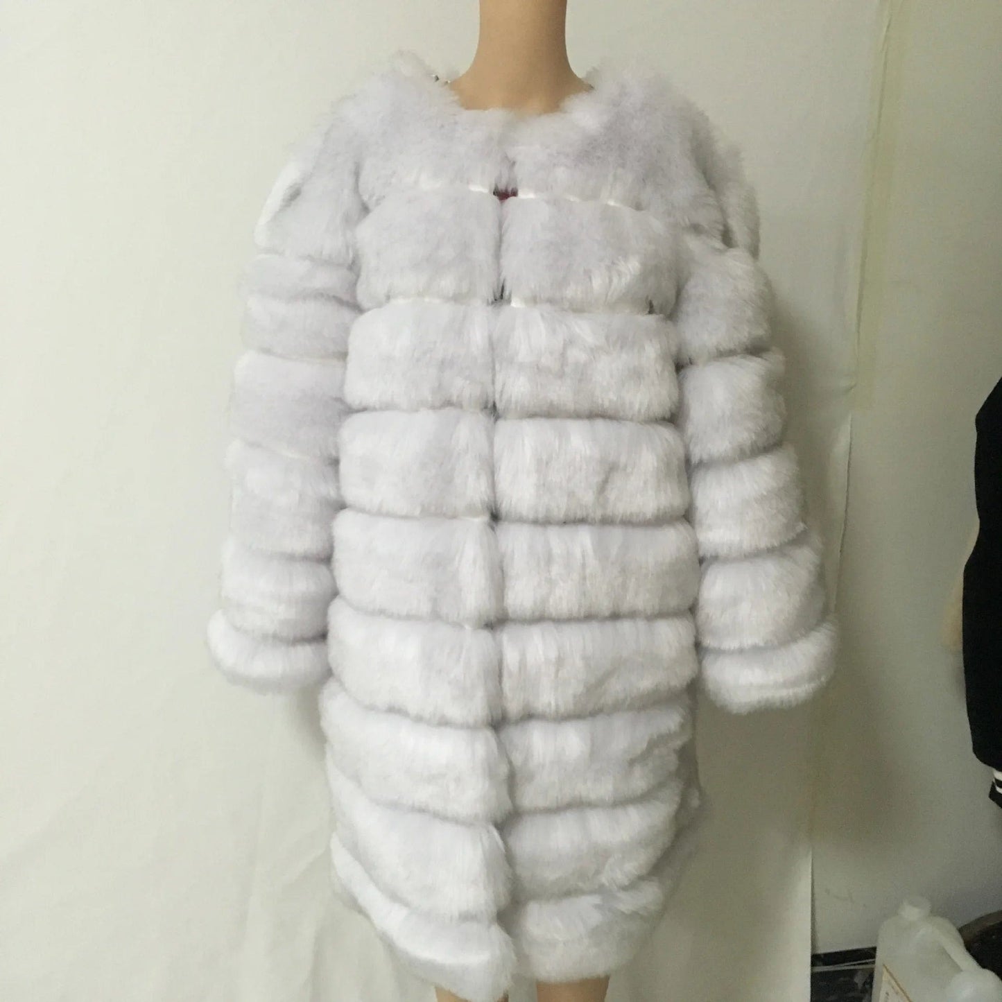 Liu Ming Winter New Arrivals Women Warm Casual Faux Fur Cotton Padded Jacket Long Thick Coats