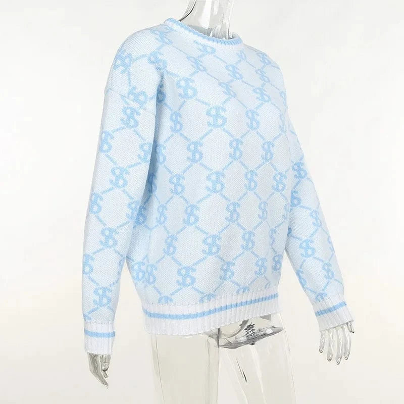 Liu Ming Winter Women Fashion New Product Casual Money Dollar Printed Pullover Sweater