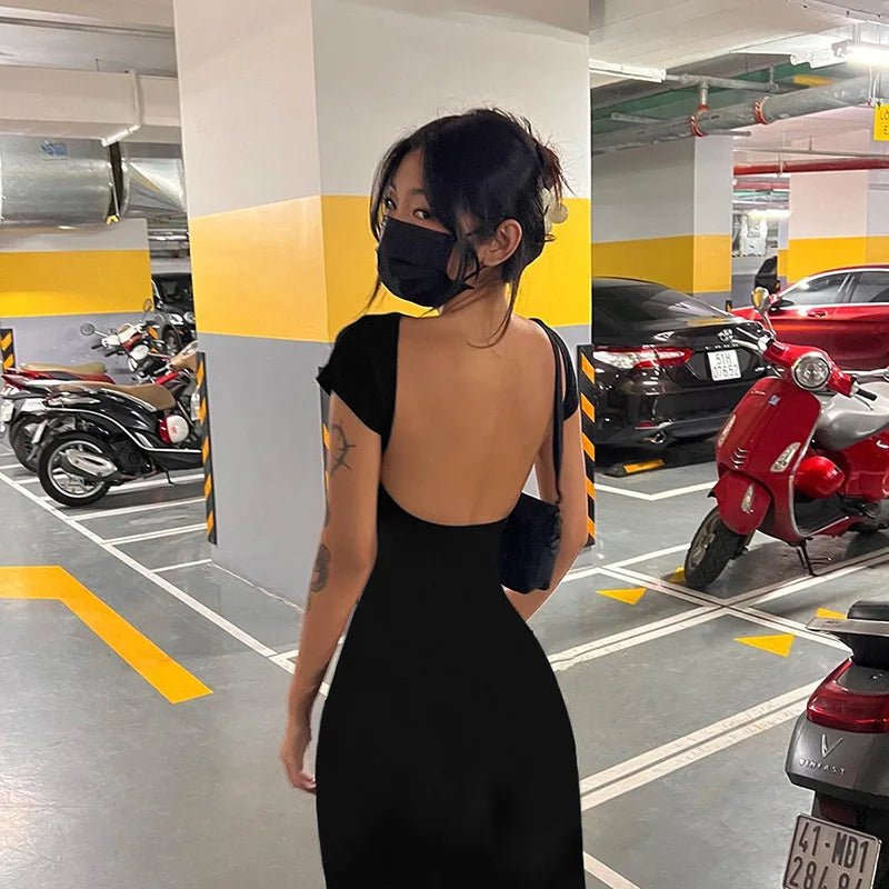 Long Dress Backless Bodycon Chic Elegant Evening Look - SN Wigs & More