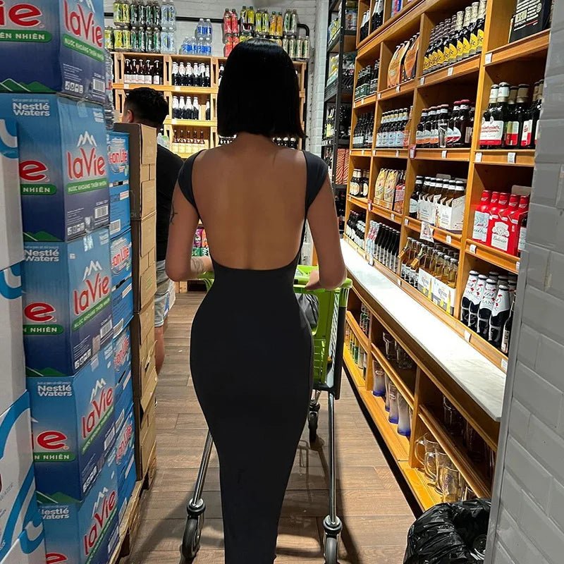 Long Dress Backless Bodycon Chic Elegant Evening Look - SN Wigs & More