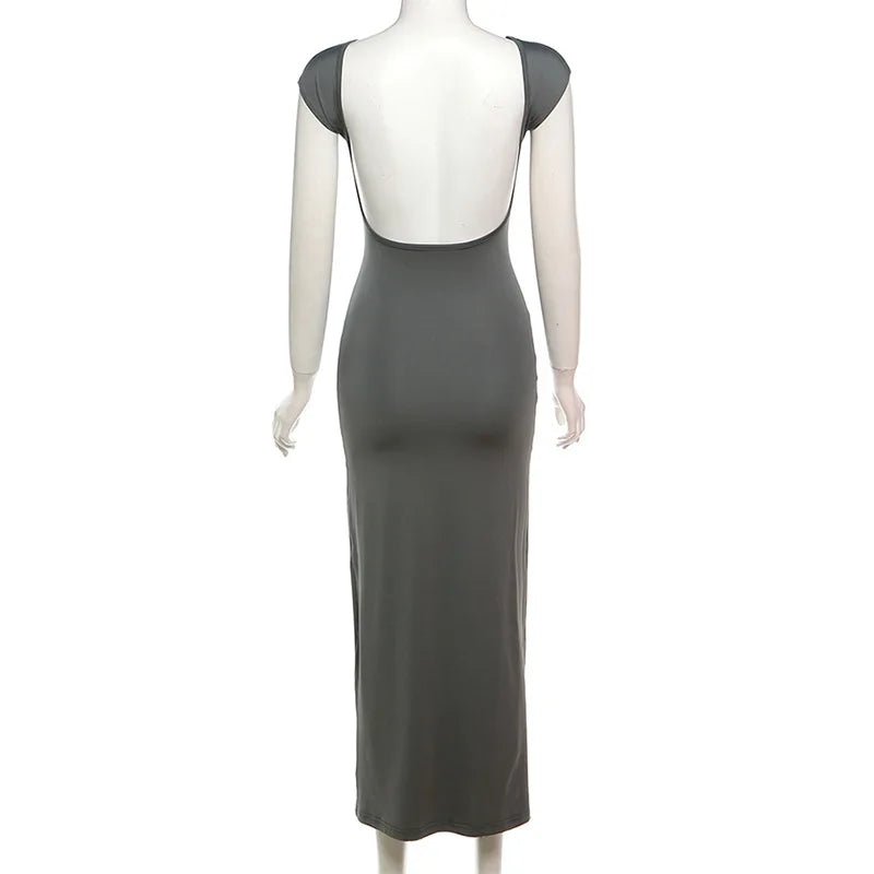 Long Dress Backless Bodycon Chic Elegant Evening Look - SN Wigs & More