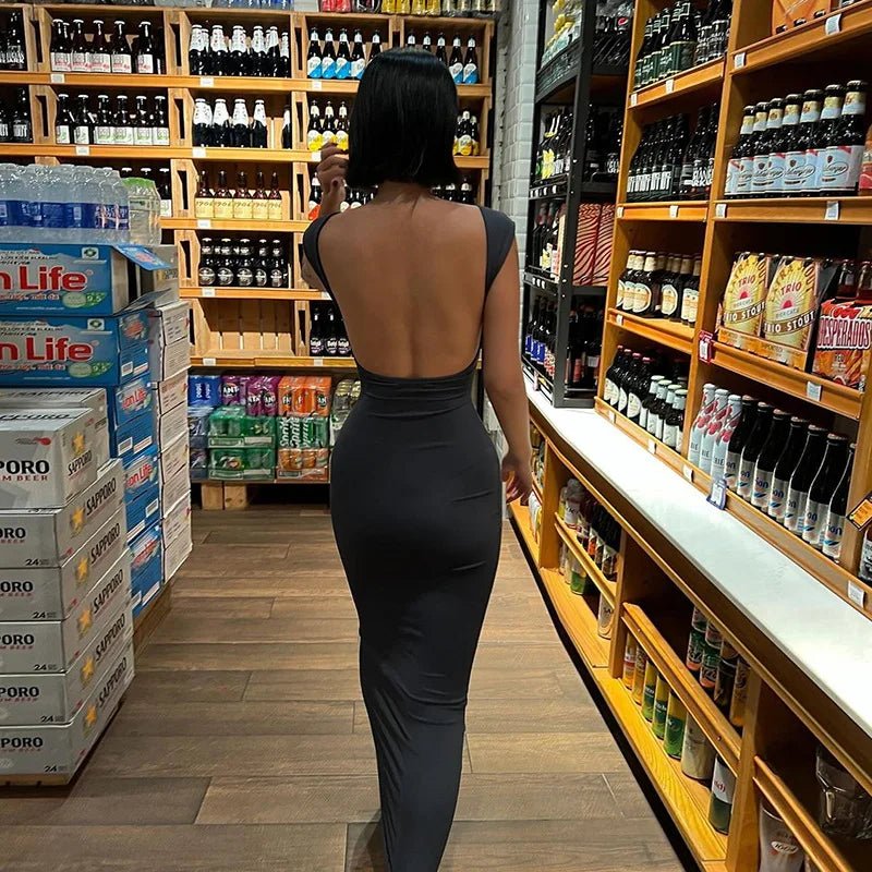 Long Dress Backless Bodycon Chic Elegant Evening Look - SN Wigs & More
