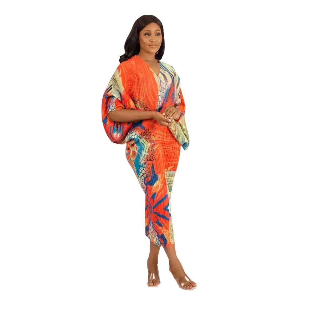 long dress Women’s Long Sleeve V-Neck Polyester Knee-Length Dress