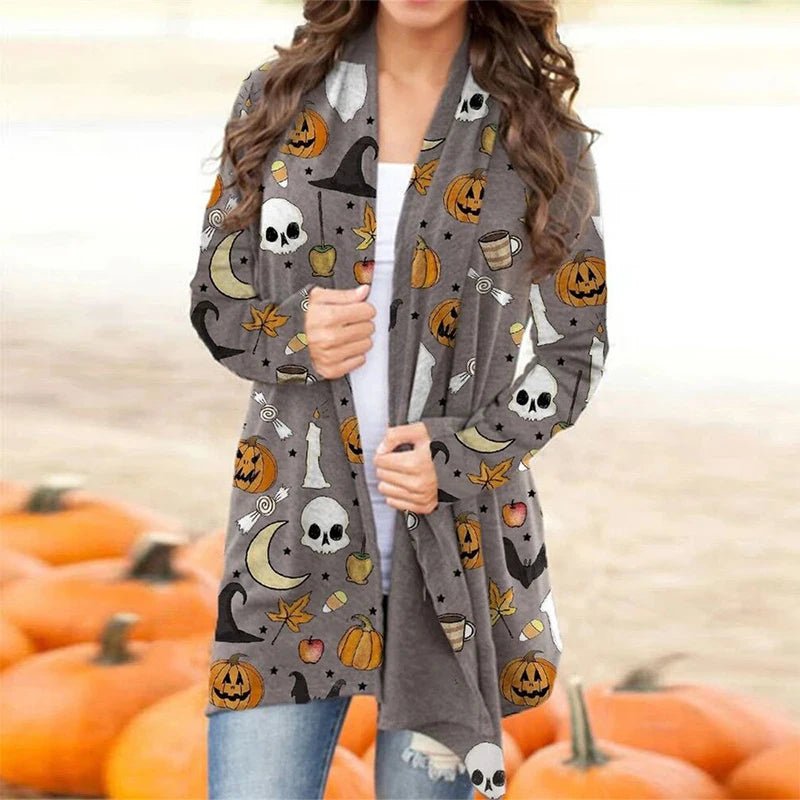 Long Sleeve Halloween Women Simple Outerwear Spring Autumn Loungewear 2022 V - Neck Elegant Ladies Trench Streetwear Dropshipping - SN Wigs & More