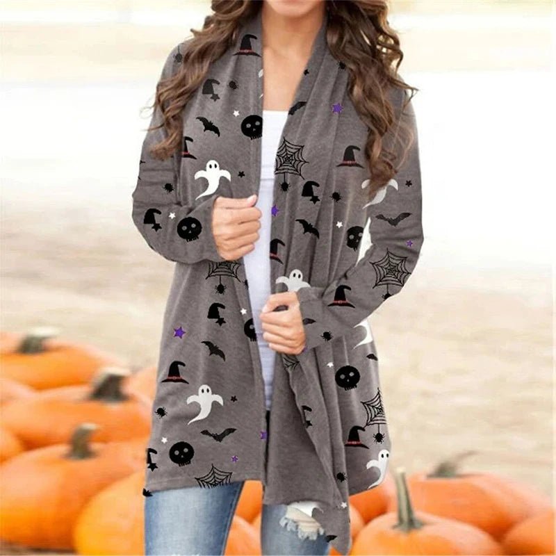 Long Sleeve Halloween Women Simple Outerwear Spring Autumn Loungewear 2022 V - Neck Elegant Ladies Trench Streetwear Dropshipping - SN Wigs & More