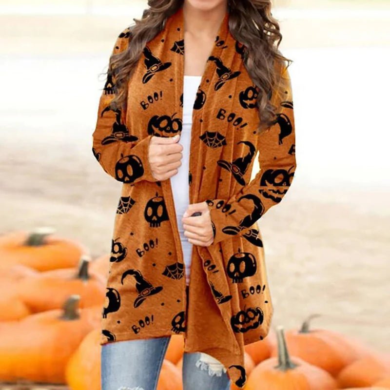 Long Sleeve Halloween Women Simple Outerwear Spring Autumn Loungewear 2022 V - Neck Elegant Ladies Trench Streetwear Dropshipping - SN Wigs & More
