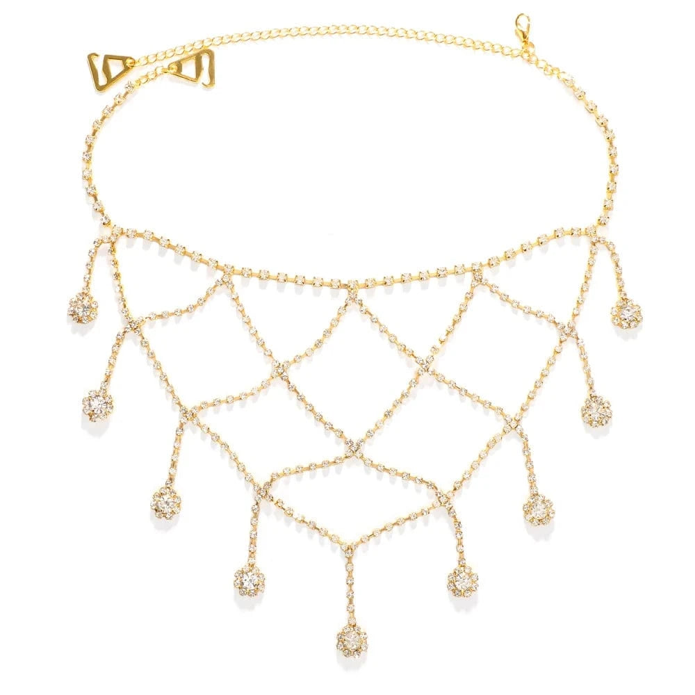 Long Tassel Crystal Rhinestone Body Shoulder Jewelry Sexy Body Chain for Women Shoulder Chain Jewelry