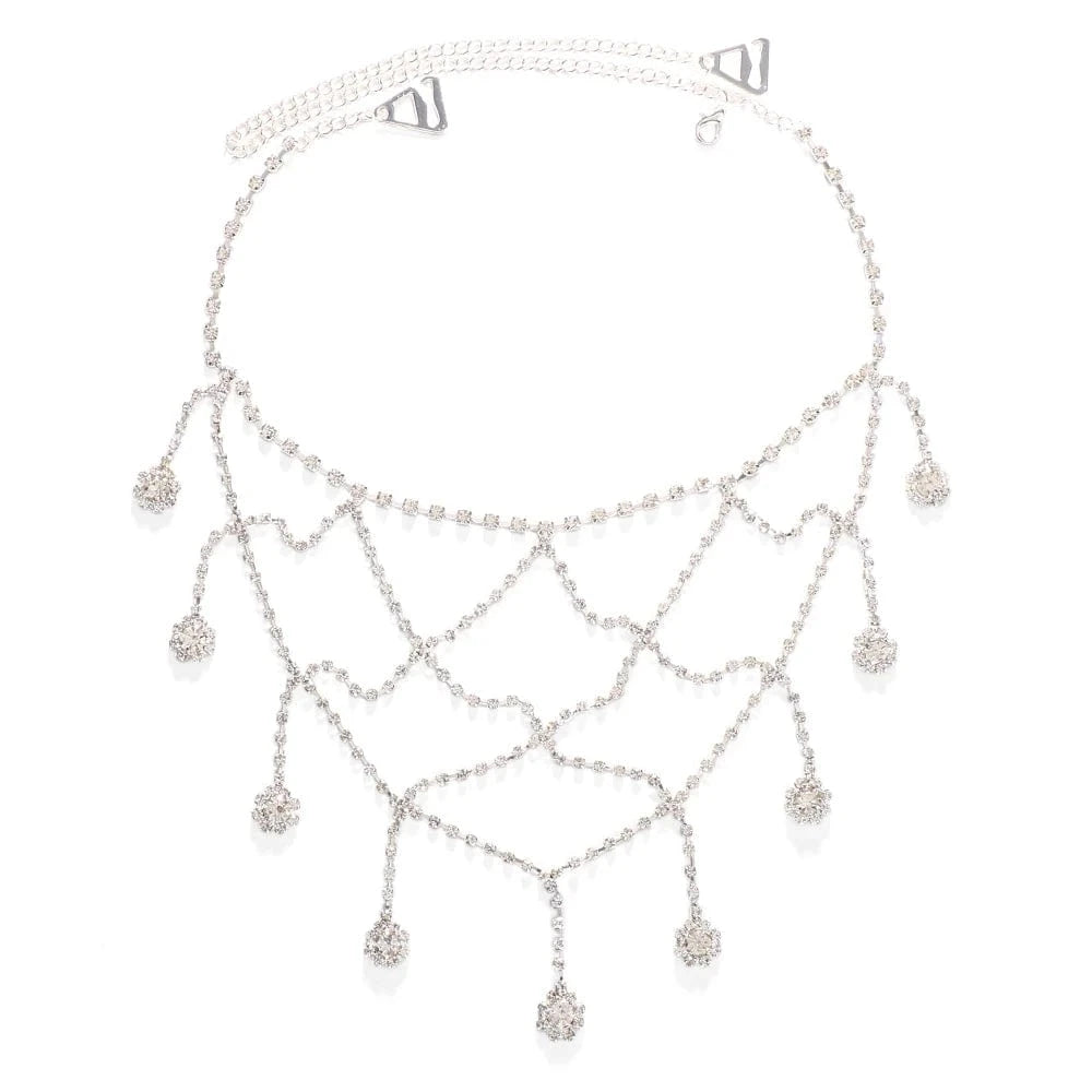 Long Tassel Crystal Rhinestone Body Shoulder Jewelry Sexy Body Chain for Women Shoulder Chain Jewelry