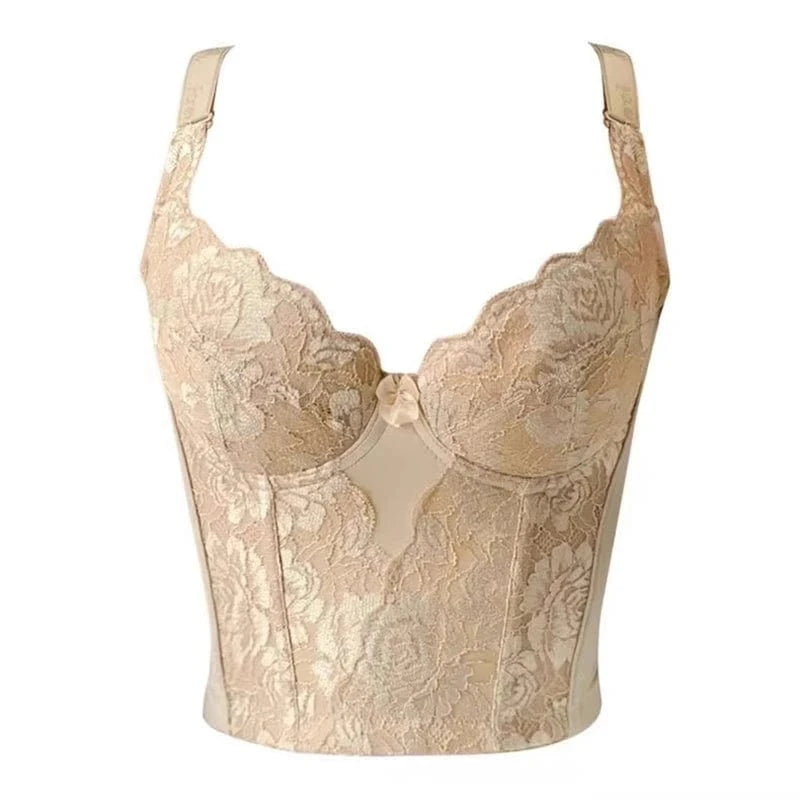 Longline Wireless Expandable Cup Bra Women's Thin Sexy Underwear Soft Gathered Intimates Bralette Push Up Breathable Brassiere