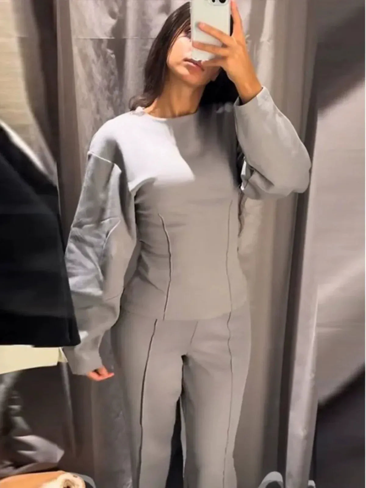 Loose O-neck Top Wide Leg Pants Set Loose O Collar Top Wide Leg Pants Set