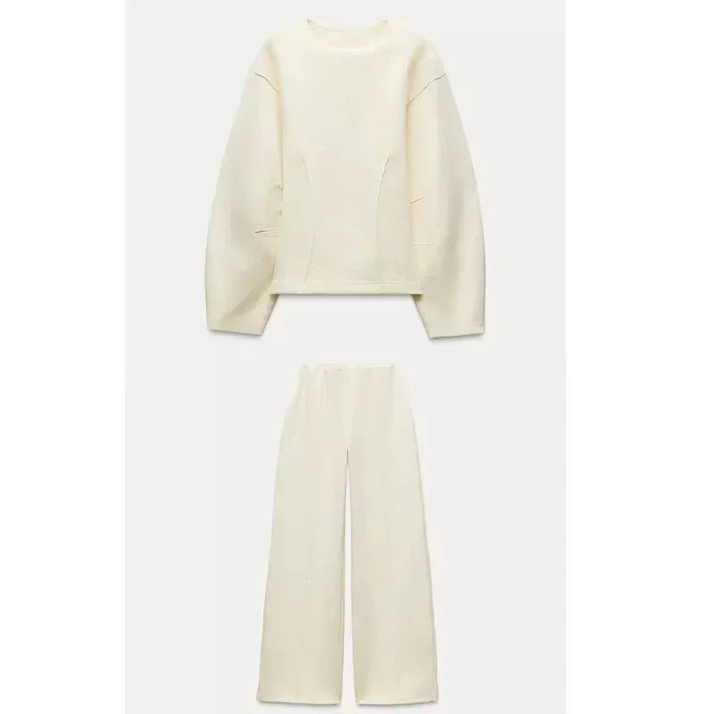 Loose O - neck Top Wide Leg Pants Set Loose O Collar Top Wide Leg Pants Set - SN Wigs & More