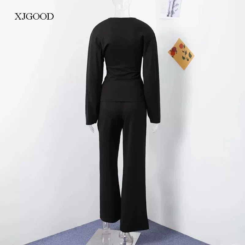 Loose O - neck Top Wide Leg Pants Set Loose O Collar Top Wide Leg Pants Set - SN Wigs & More