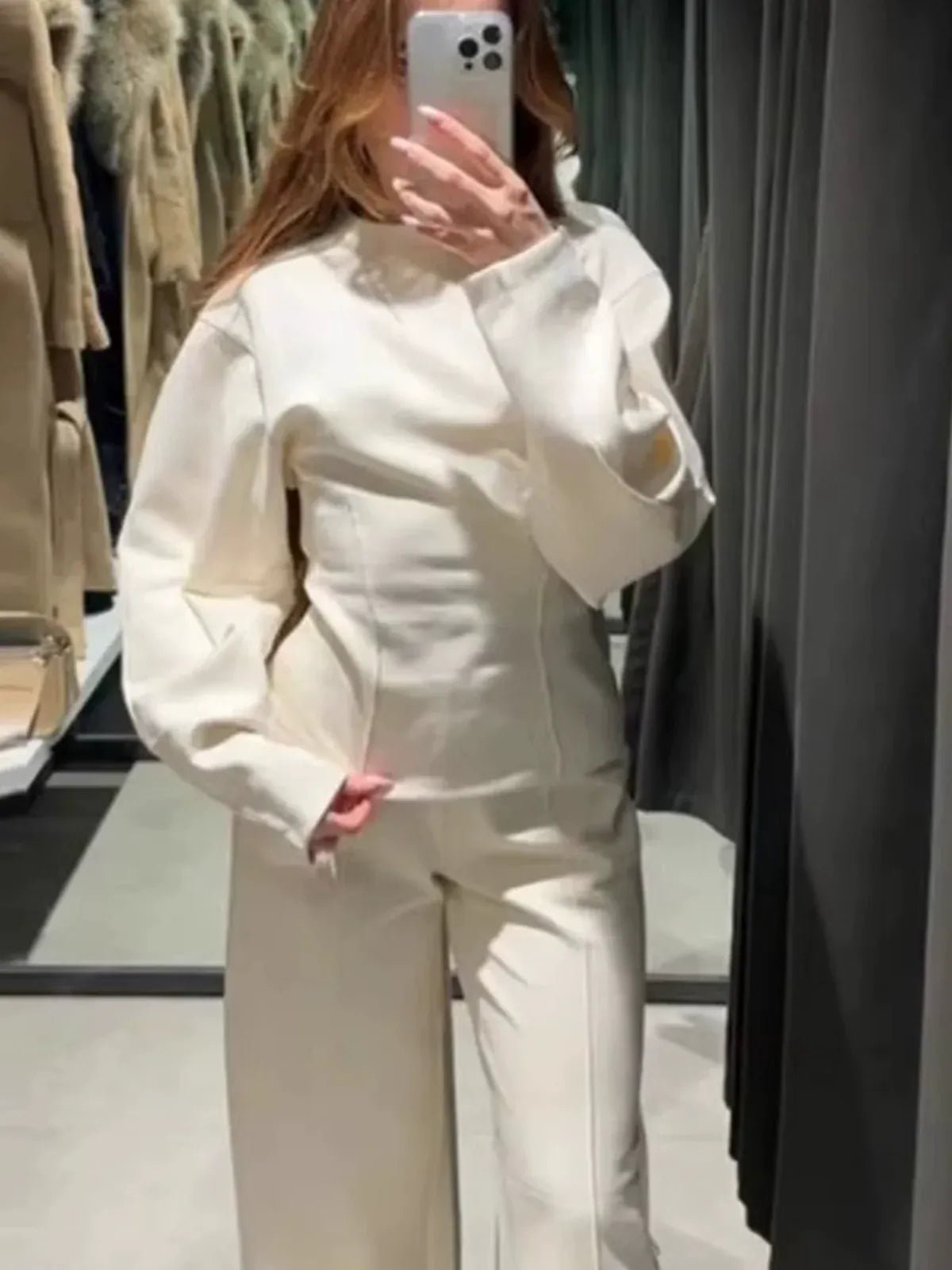 Loose O - neck Top Wide Leg Pants Set Loose O Collar Top Wide Leg Pants Set - SN Wigs & More