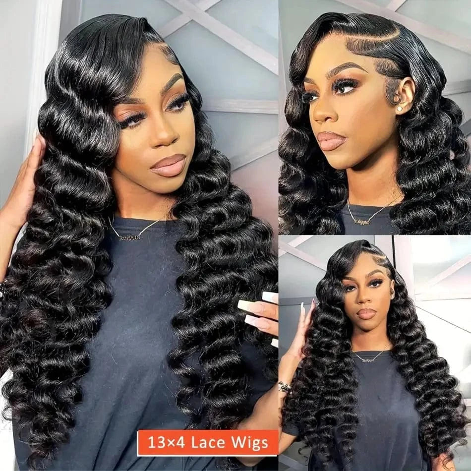 Loose Wave 13X6 Lace Frontal Water Wave 100% Human Hair Deep Wave Preplucked Wig 13X4 Curly Lace Front Brazilian Wigs For Women