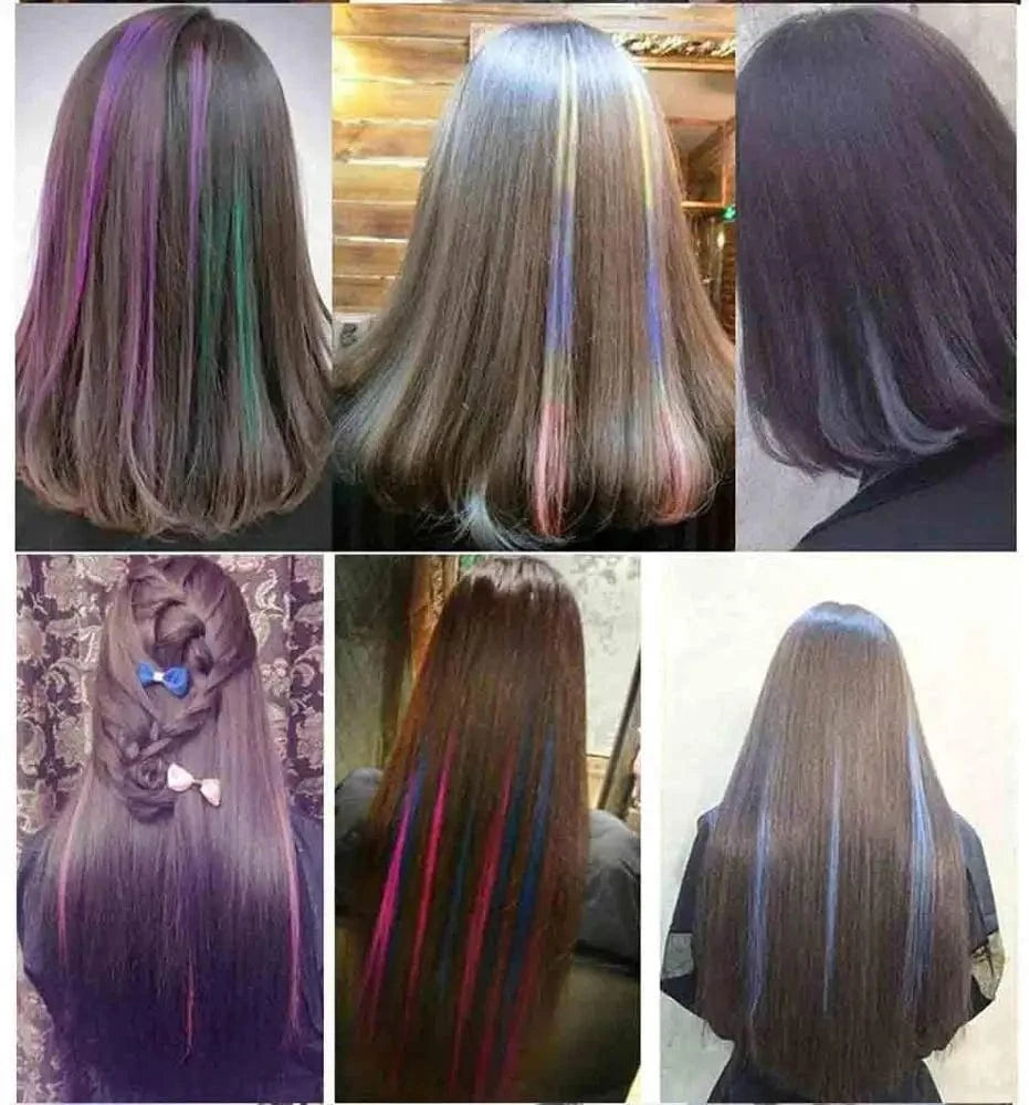 Lot 20'' 100s Mixed Rainbow Cosplay  Heat Resistant Synthetic I Tip Hair Extensions Purple Color for Party