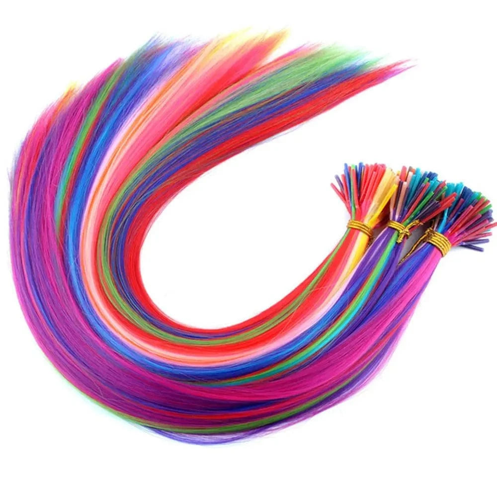 Lot 20'' 100s Mixed Rainbow Cosplay  Heat Resistant Synthetic I Tip Hair Extensions Purple Color for Party