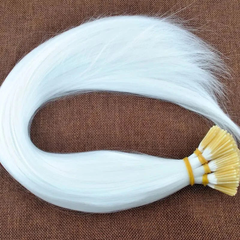 Lot 20'' 100s Mixed Rainbow Cosplay  Heat Resistant Synthetic I Tip Hair Extensions Purple Color for Party