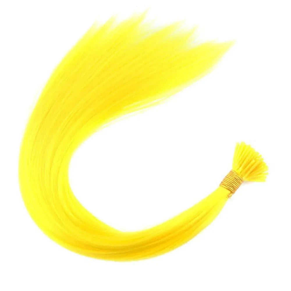 Lot 20'' 100s Mixed Rainbow Cosplay  Heat Resistant Synthetic I Tip Hair Extensions Purple Color for Party