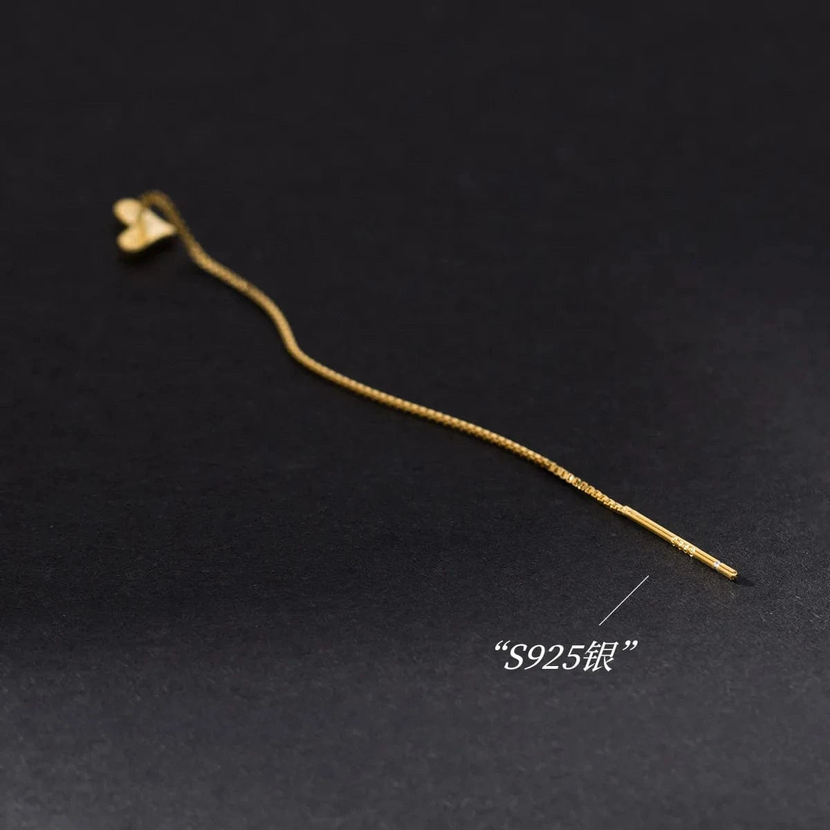 Lovely Heart Zircon Pave Long Chain Tassel Drop Earrings For Women 925 Sterling Silver New Jewelry