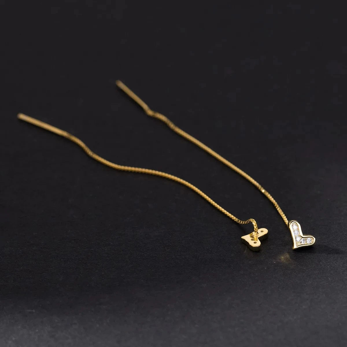 Lovely Heart Zircon Pave Long Chain Tassel Drop Earrings For Women 925 Sterling Silver New Jewelry